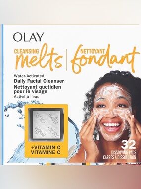Olay Face Wash, Vitamin C Cleansing Melts, Daily Use Gentle Cleanse 32